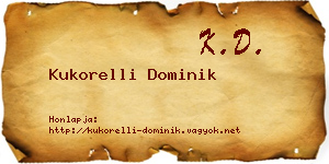 Kukorelli Dominik névjegykártya